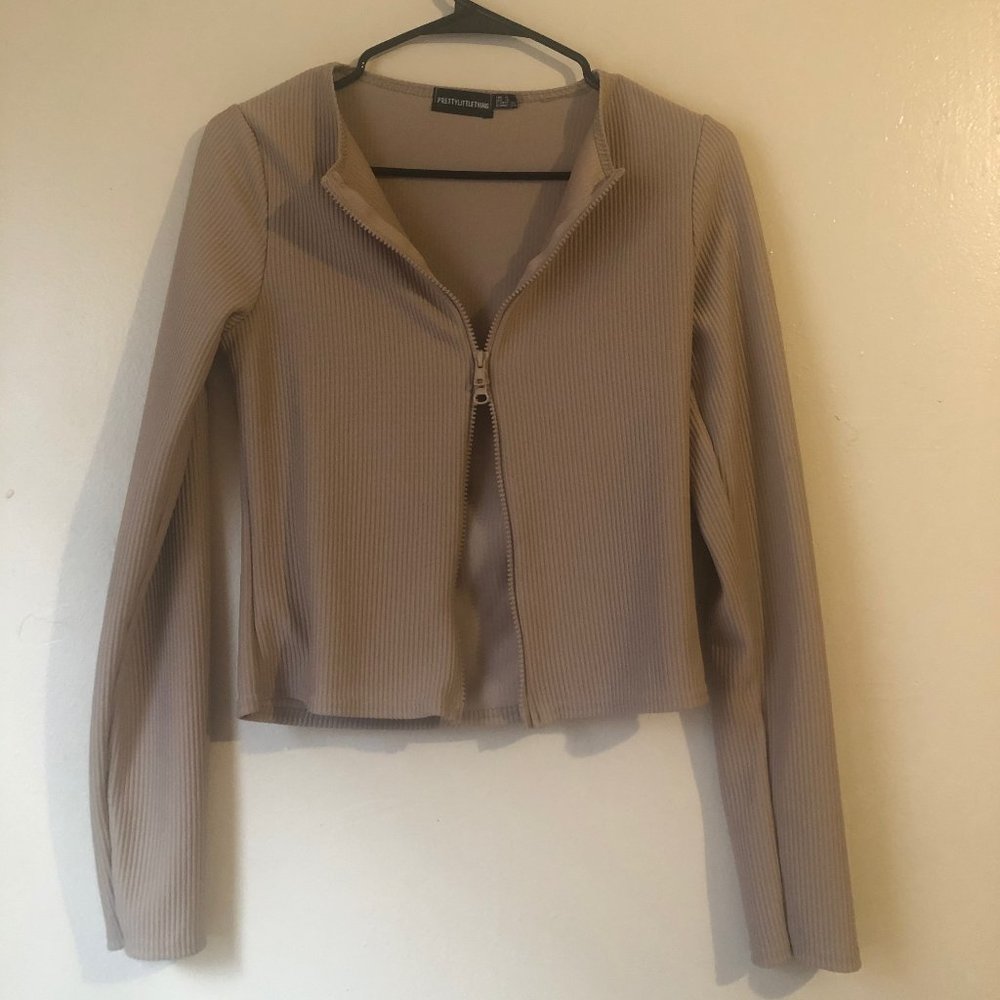 Tan Zip up long sleeve